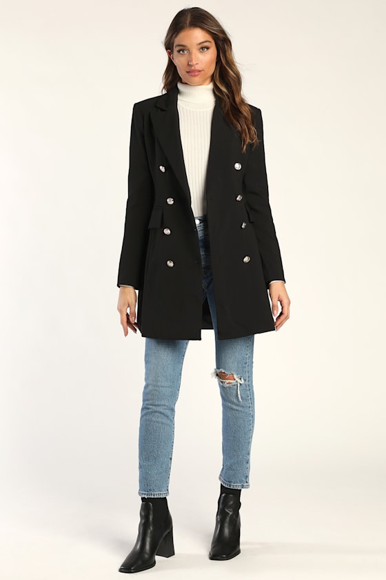 Captain's Blog Black Double-Breasted Coat 8