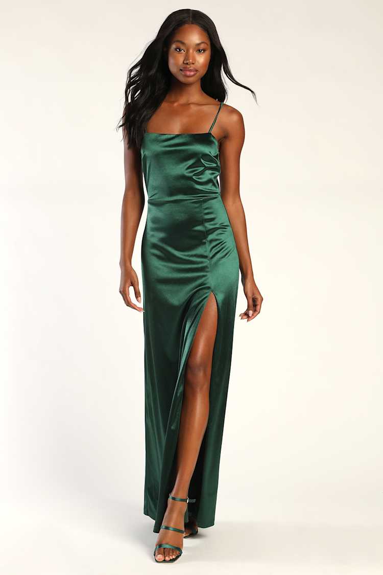 green emerald velvet dress Mermaid Emerald Green Satin Tulle Cheap Bridesmaid Dresses , MRB0033 –  MarryLover main image 0