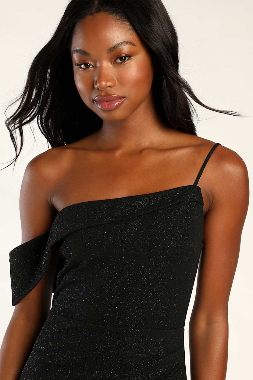 Sexy Black Maxi Dress - Glitter Dress - Asymmetrical Maxi Dress - Lulus Sexy Black Maxi Dress - Glitter Dress - Asymmetrical Maxi Dress - Lulus