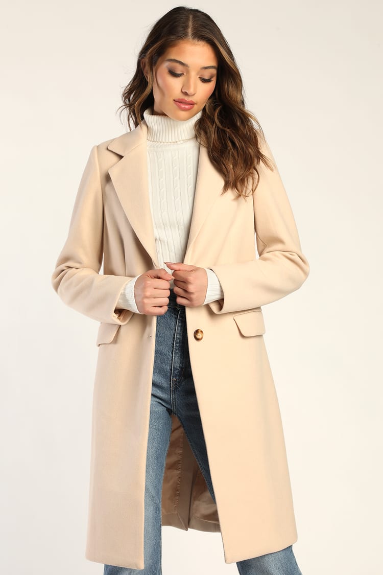 Chic Cream Coat - Coat Button-Up Coat - - Lulus