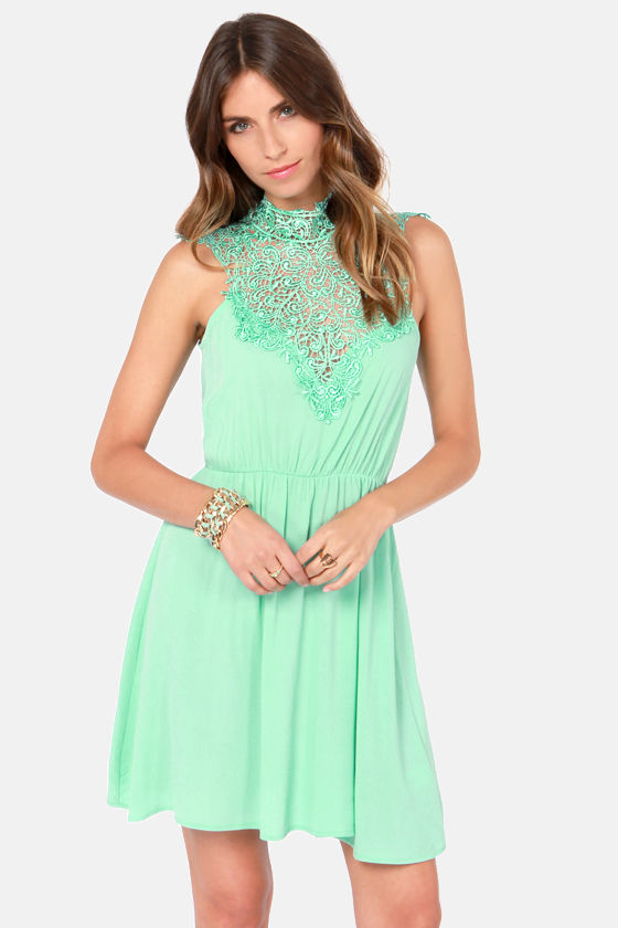 Sexy Lace Dress Mint Green Dress Mint Dress Backless Dress 50.