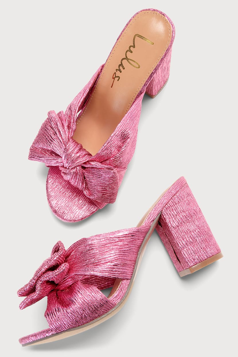 Dorothea Pink Knotted High Heel Sandals