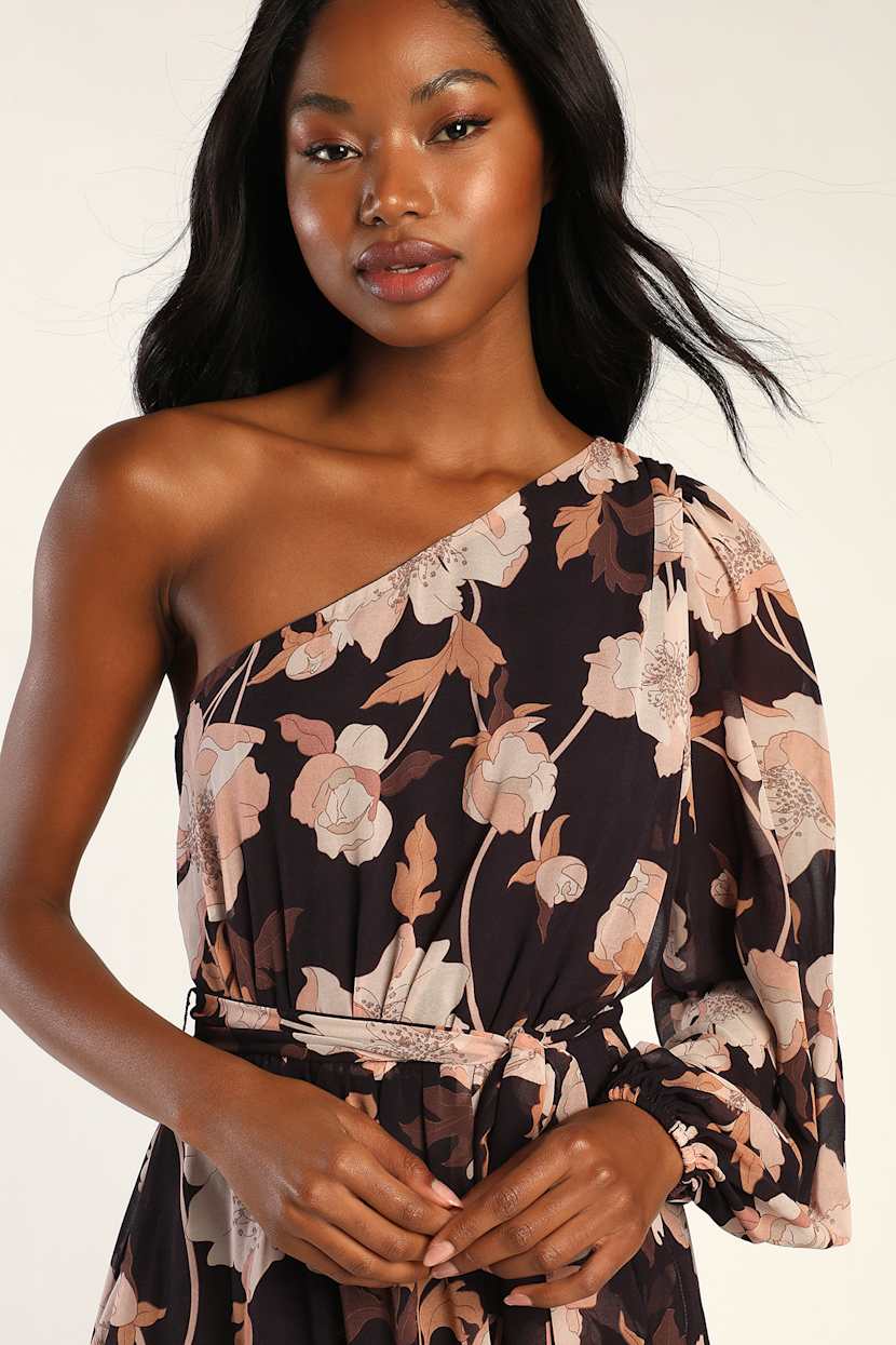 pink and brown floral dress Rustic Romance Brown Floral Midi Dress – Shop the Mint main image 0
