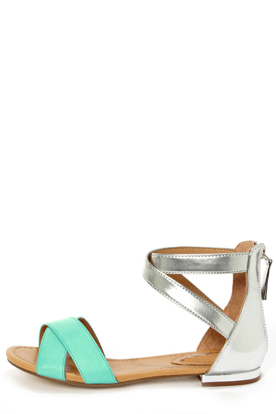 mint flat sandals