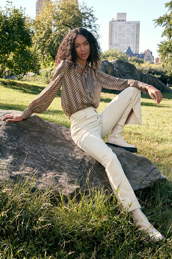 Falling for Fashion Ivory Corduroy Straight Leg Pants 1