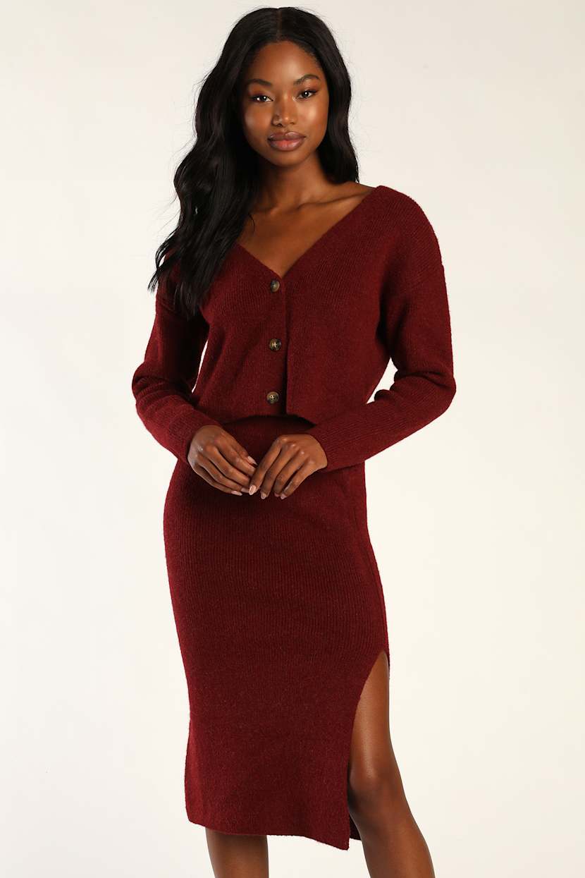 wine red sweater dress Wine Cable Knit Sweater Dress X30297