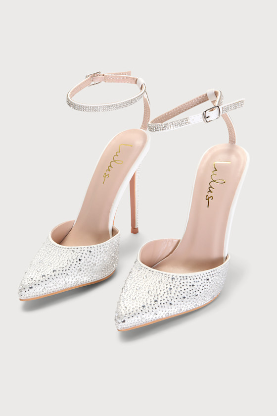 Luciee Rhinestone Ankle Strap Heels 2
