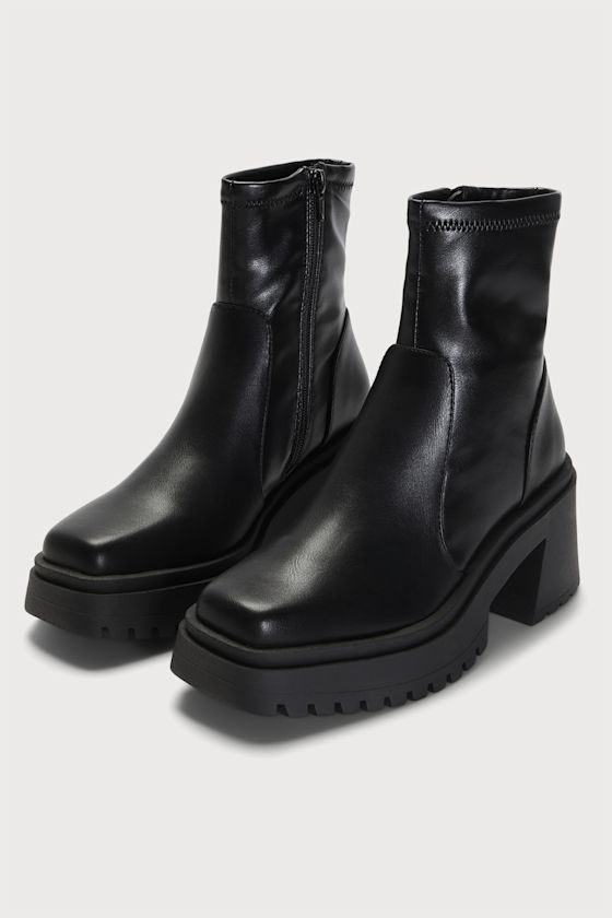 Tiaa Black Paris Platform Mid-Calf Boots 3