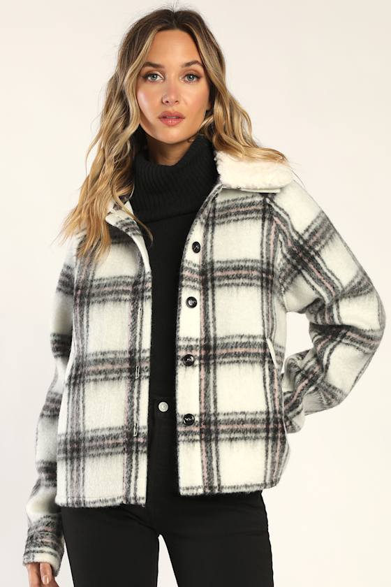 Plaid To Know You Ivory Plaid Shacket 5
