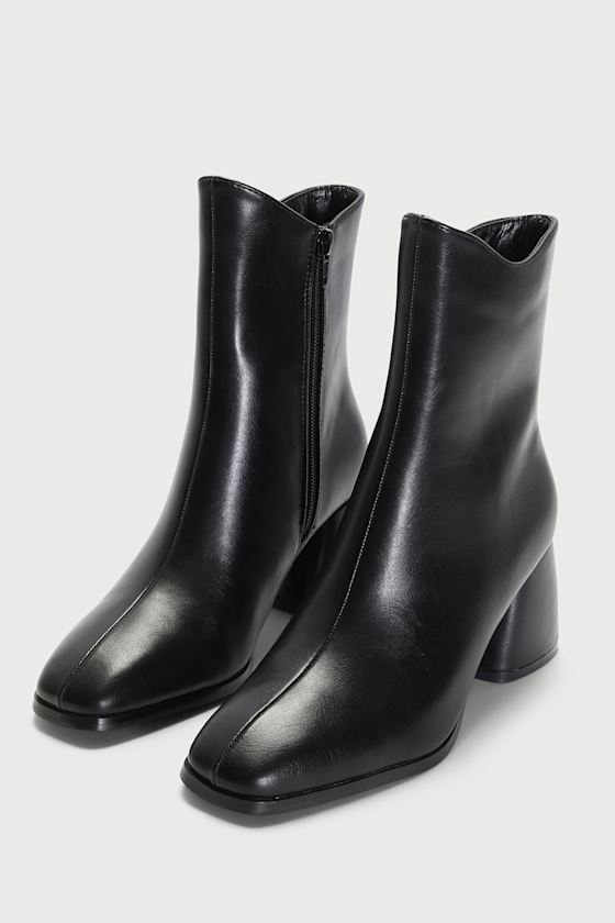 Windal Black Square Toe Mid-Calf Boots 1