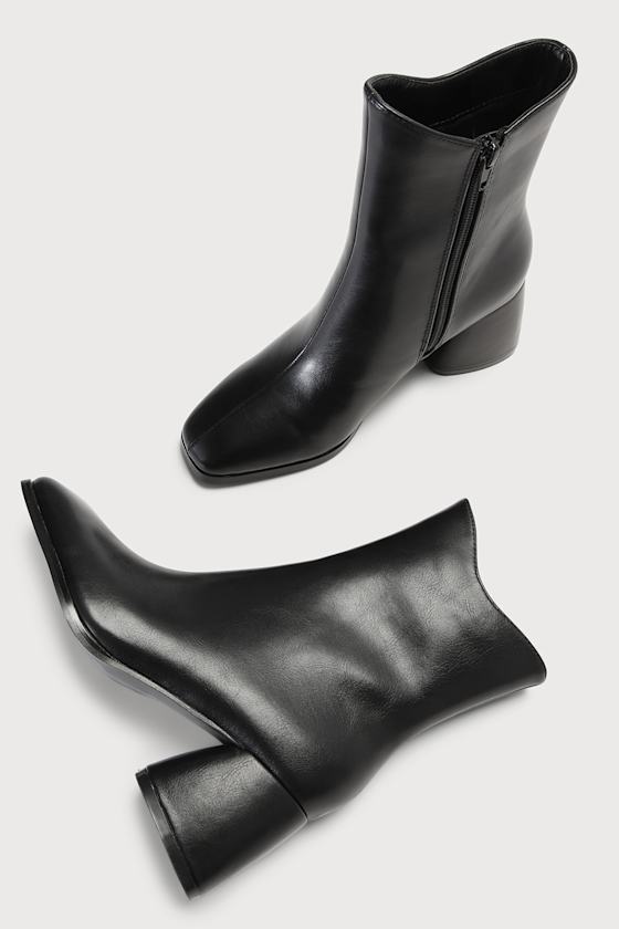 Windal Black Square Toe Mid-Calf Boots - thumbnail 3