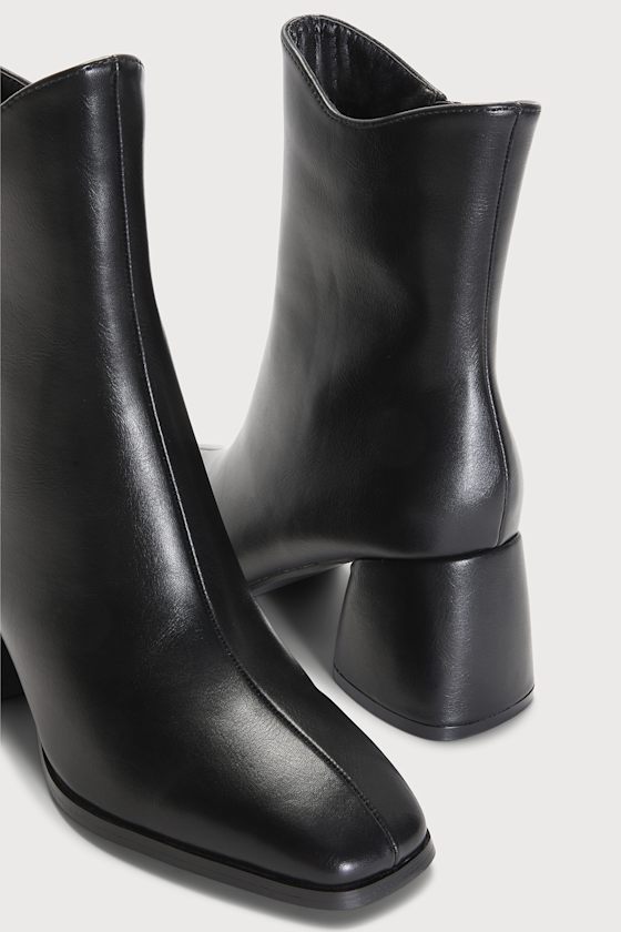Windal Black Square Toe Mid-Calf Boots - thumbnail 4