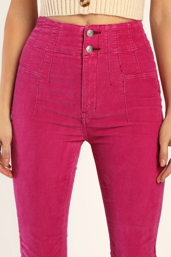 Free People Jayde Cord Flares - Magenta Flares - Corduroy