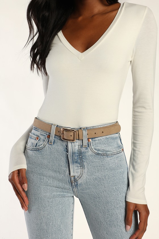 Taupe Belt - Faux Suede Belt - Microfiber Belt - Microsuede Belt - Lulus