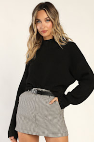 Snuggly Days Black Cropped Mock Neck Sweater 4