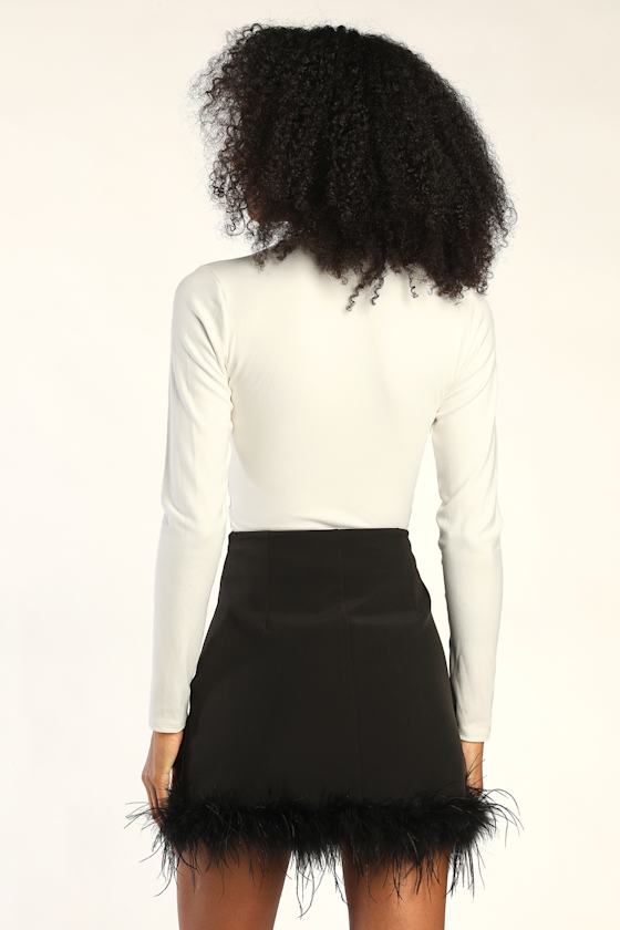Celebratory Sweetie Black Feather Mini Skirt - thumbnail 3