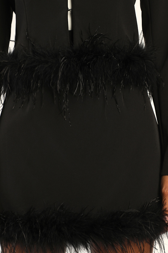 Celebratory Sweetie Black Feather Mini Skirt - thumbnail 5
