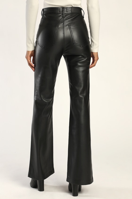 Pistola Stevie - Black Vegan Leather Pants - Flared Pants