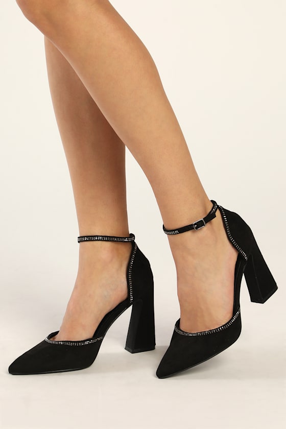Black Leather Pointed Toe Pumps Ruched Design main image 0