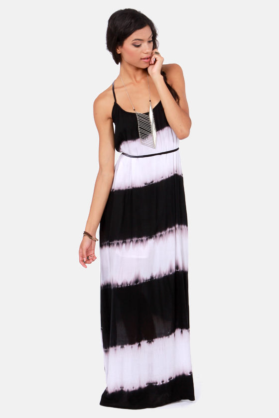 Tie Dye Dress - Black + White