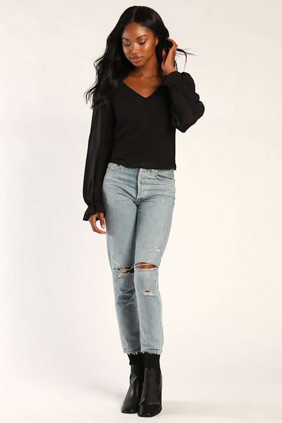 Flourishing Vibe Black Long Sleeve Top 6