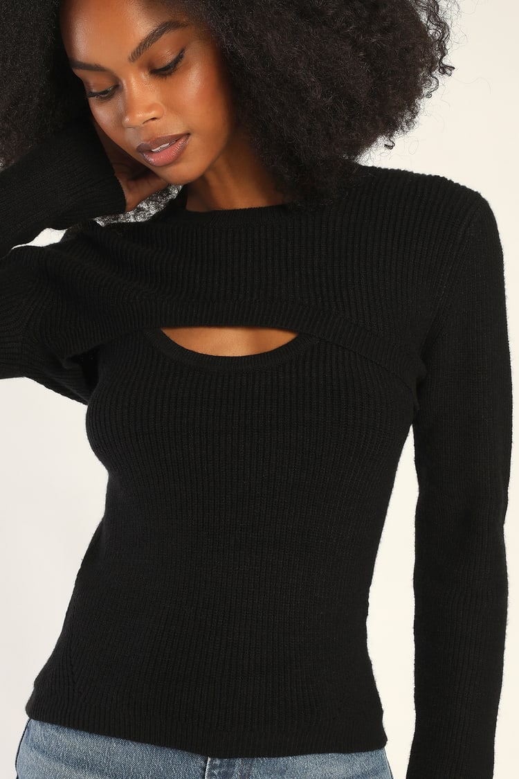 Portræt slank sukker Black Knit Sweater Set - Shrug Sweater Set - Knit Tank Set - Lulus
