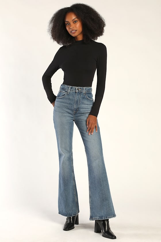Free People The Rickie - Ribbed Black Top - Mock Neck Top - Lulus