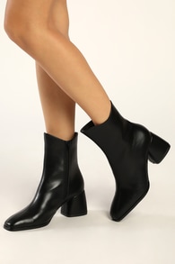 Windal Black Square Toe Mid-Calf Boots