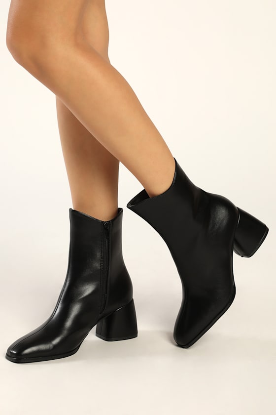 Windal Black Square Toe Mid-Calf Boots 5
