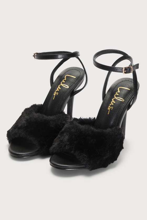 Red Fur High Heel Mules | Tajna Shoes – Tajna Club
