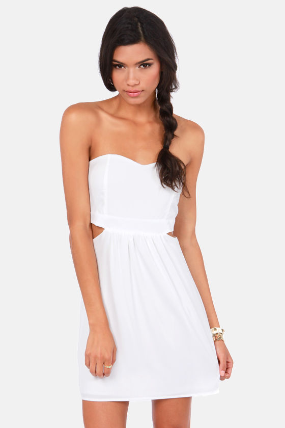 Notch to Mention Strapless Cutout White Dress - $43 : Fashion at Lulus.com