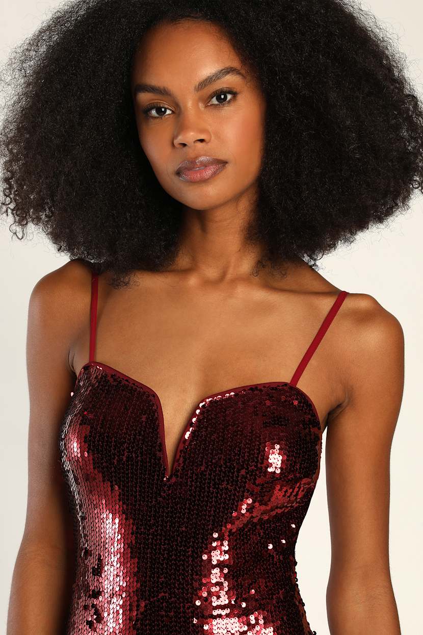 shiny red bodycon dress Brilliance drop Shiny red dress