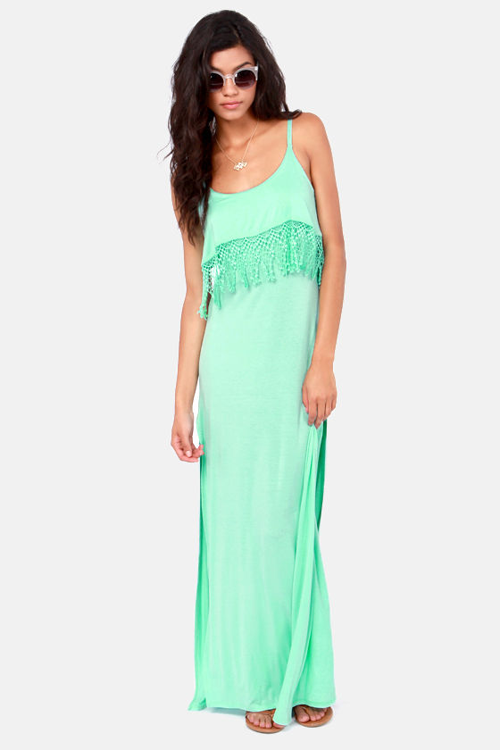 Cute Mint Green Dress - Maxi Dress - Lace Dress - $48.00 - Lulus