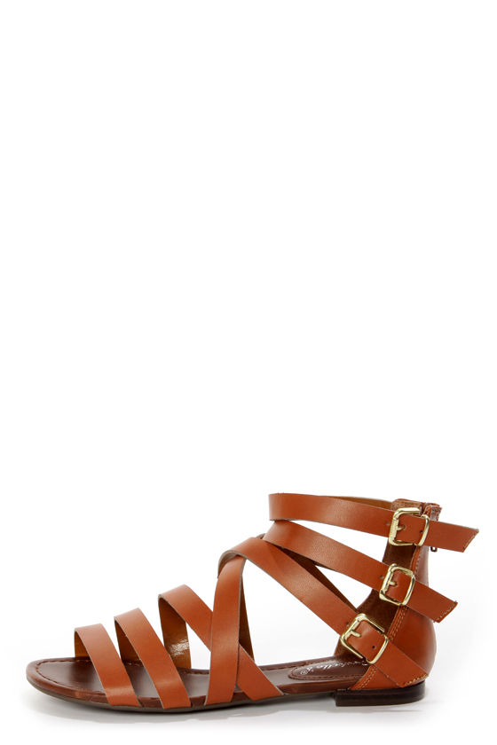tan strappy gladiator sandals