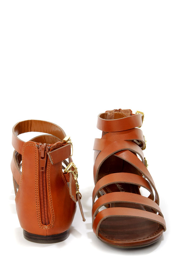 tan strappy gladiator sandals