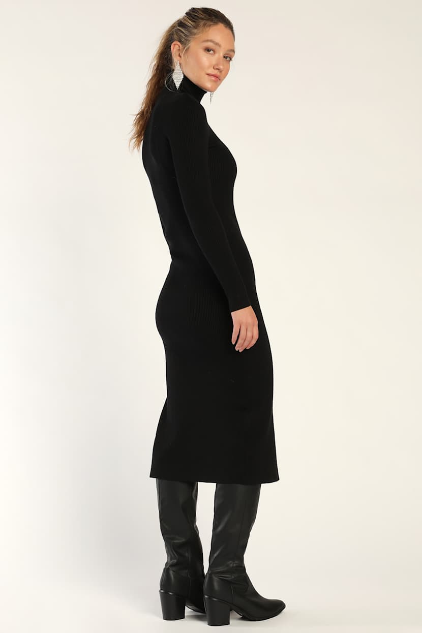 black 3/4 sleeve mini dress TA3 Plungey Long Sleeve Mini Dress - Black - 3X main image 0