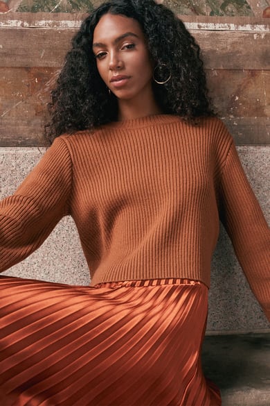 burnt orange sweater womens
