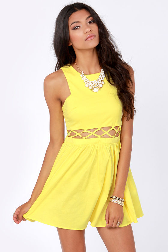 yellow cutout dress