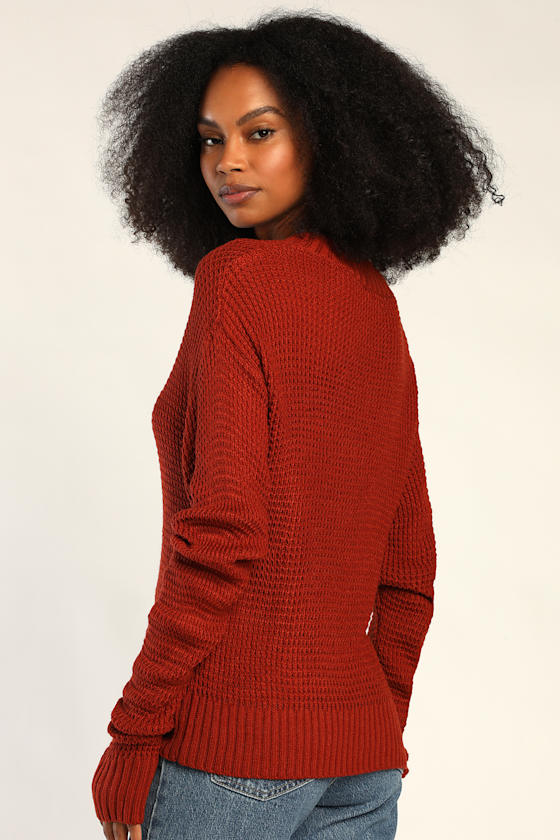 Cute Sweater - Brick Red Sweater - Cropped Sweater - Lulus