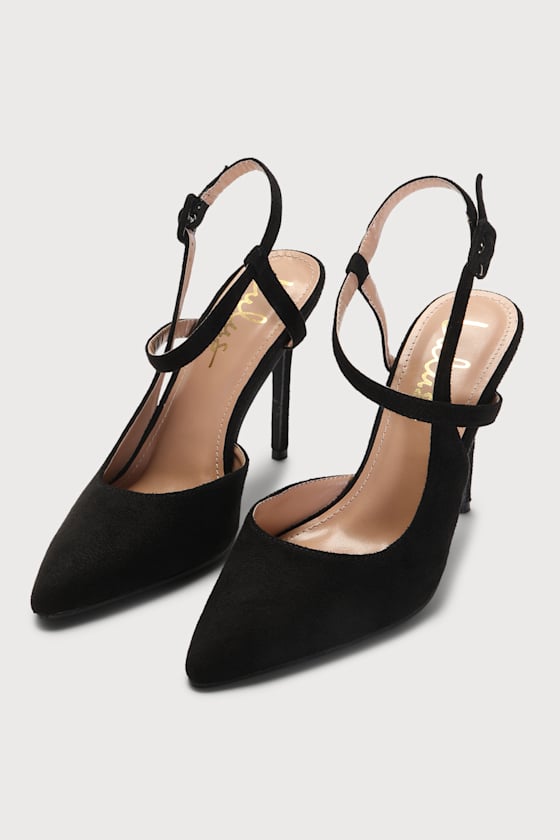 Jenlove Black Suede Pointed-Toe Pumps 3