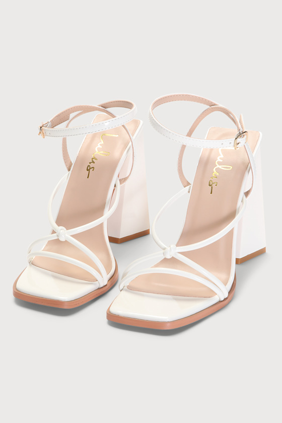 Siarla White Patent Strappy High Heel Sandals 2