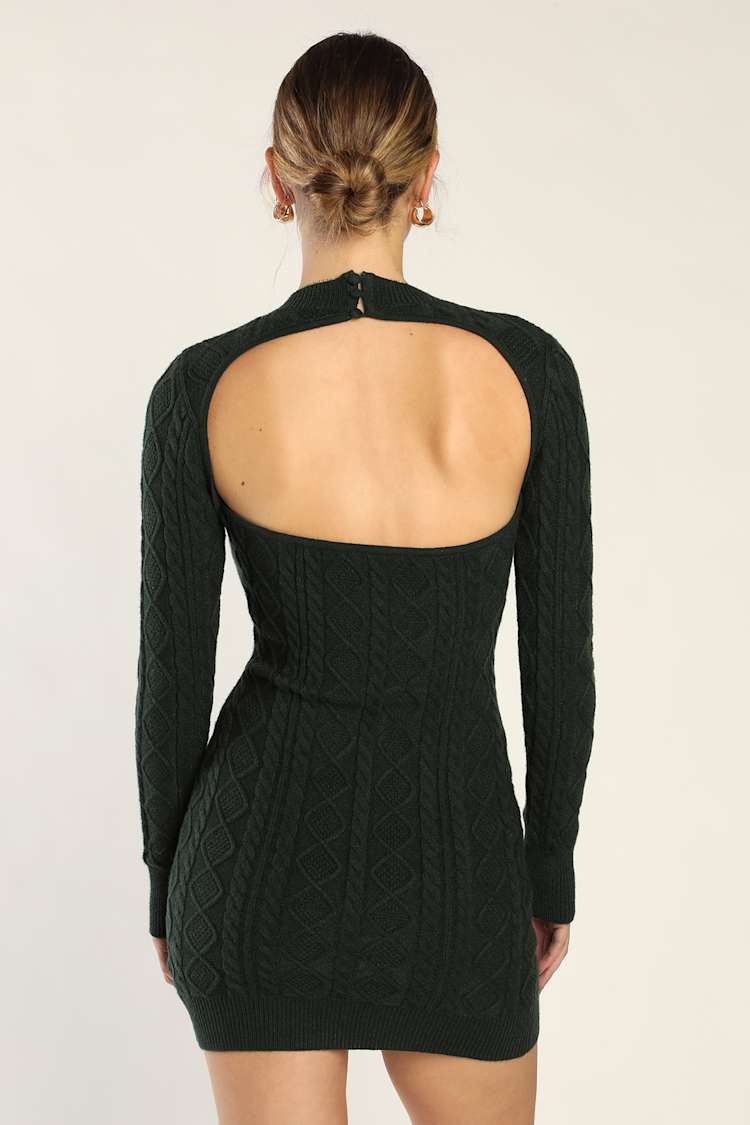 navy blue dress for baby girl Buttermilk Knitted Backless Mini Dress in Ivory Ivory / M main image 0