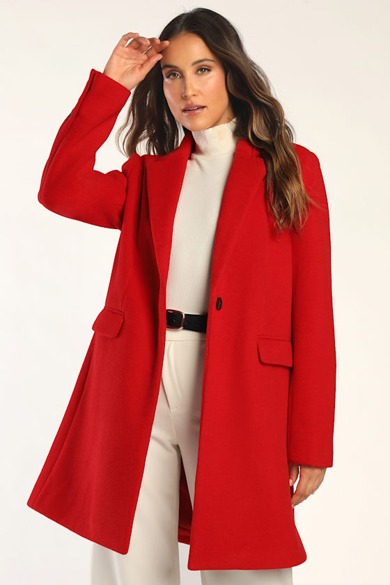 Cozy Contender Red Long Sleeve Coat 1