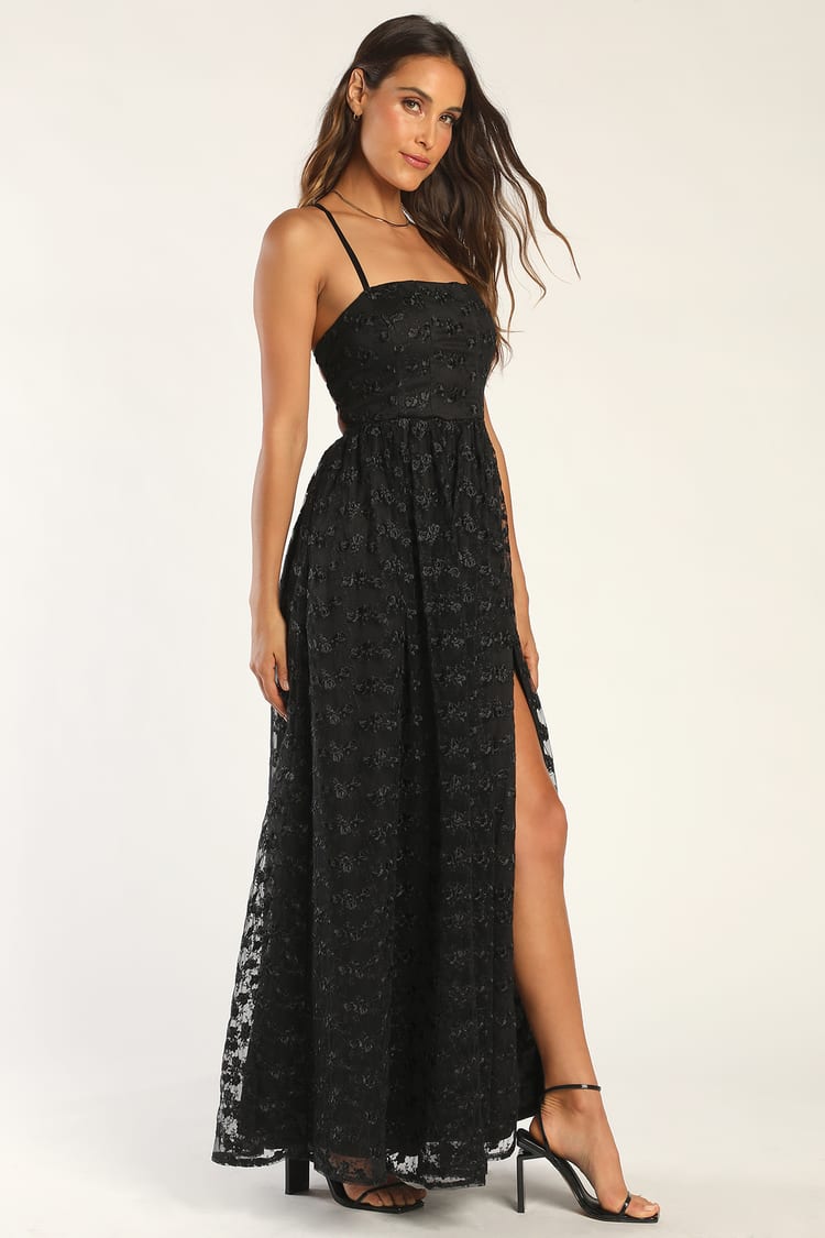 Embroidered Lace Up Dress