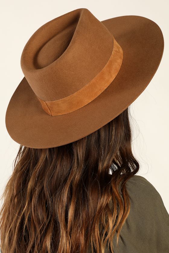 Mirage Teak Brown Wool Fedora Hat 1