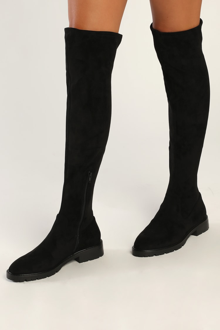 Steve Lizbeth - Black Suede Boots - Over-The-Knee Boots -