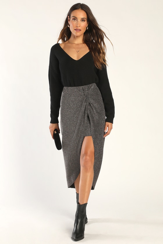 Maison Margiela Shiny Coated Midi Skirt | Shopbop