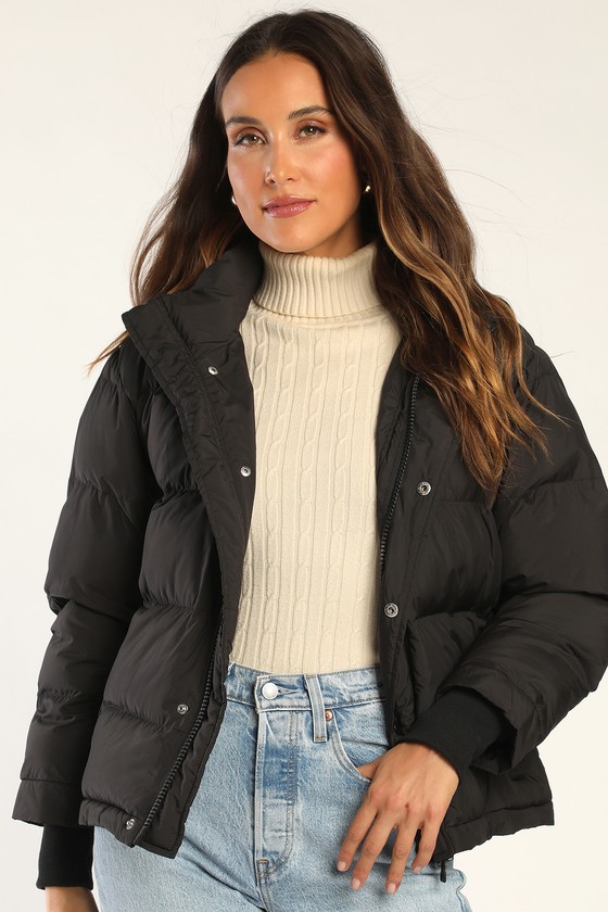 White Puffer Jacket - Hood Puffer Jacket - Removable Hood Jacket - Lulus