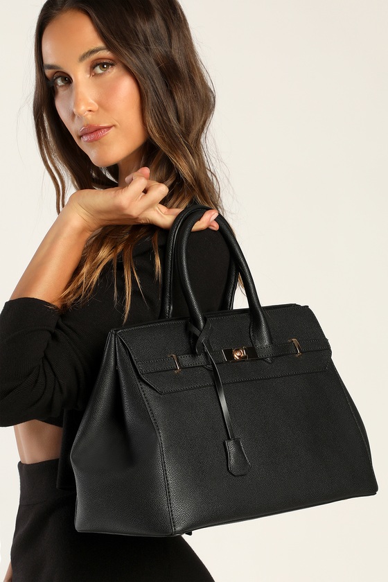 Faux Leather Tote - Black Tote Bag - Black Oversized Purse - Lulus