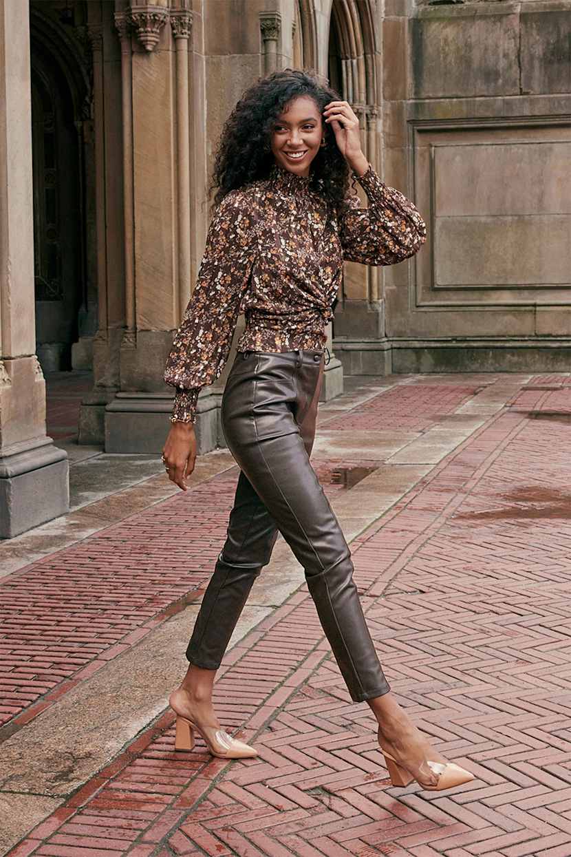 brown trouser outfit women